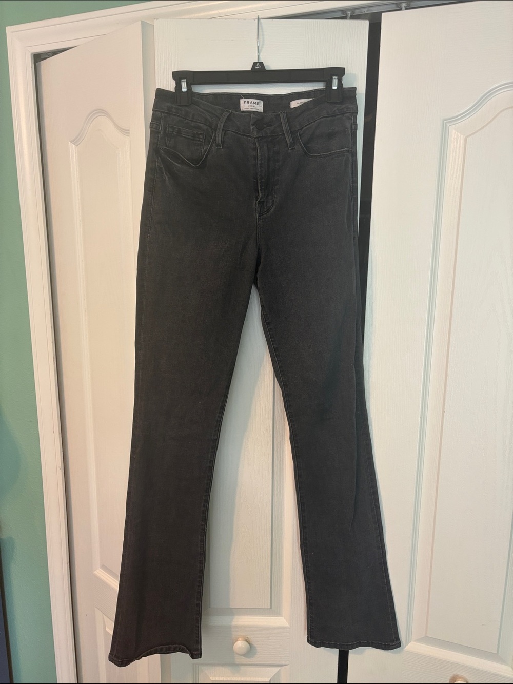 Frame Denim Black Flare Jeans